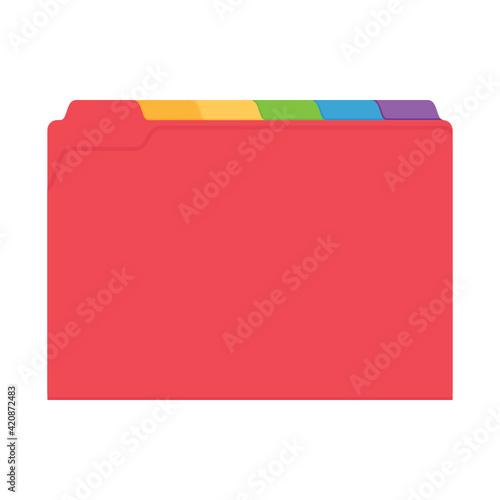 Rainbow Manila Folder Vector, Yellow Folder, Office Folder, Folder Organizer, Document Icon, File Cabinet Vector Illustration