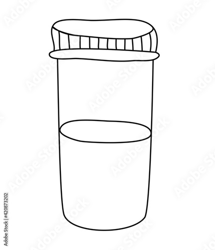 glass bottle hand drawn in doodle style, analysis, test