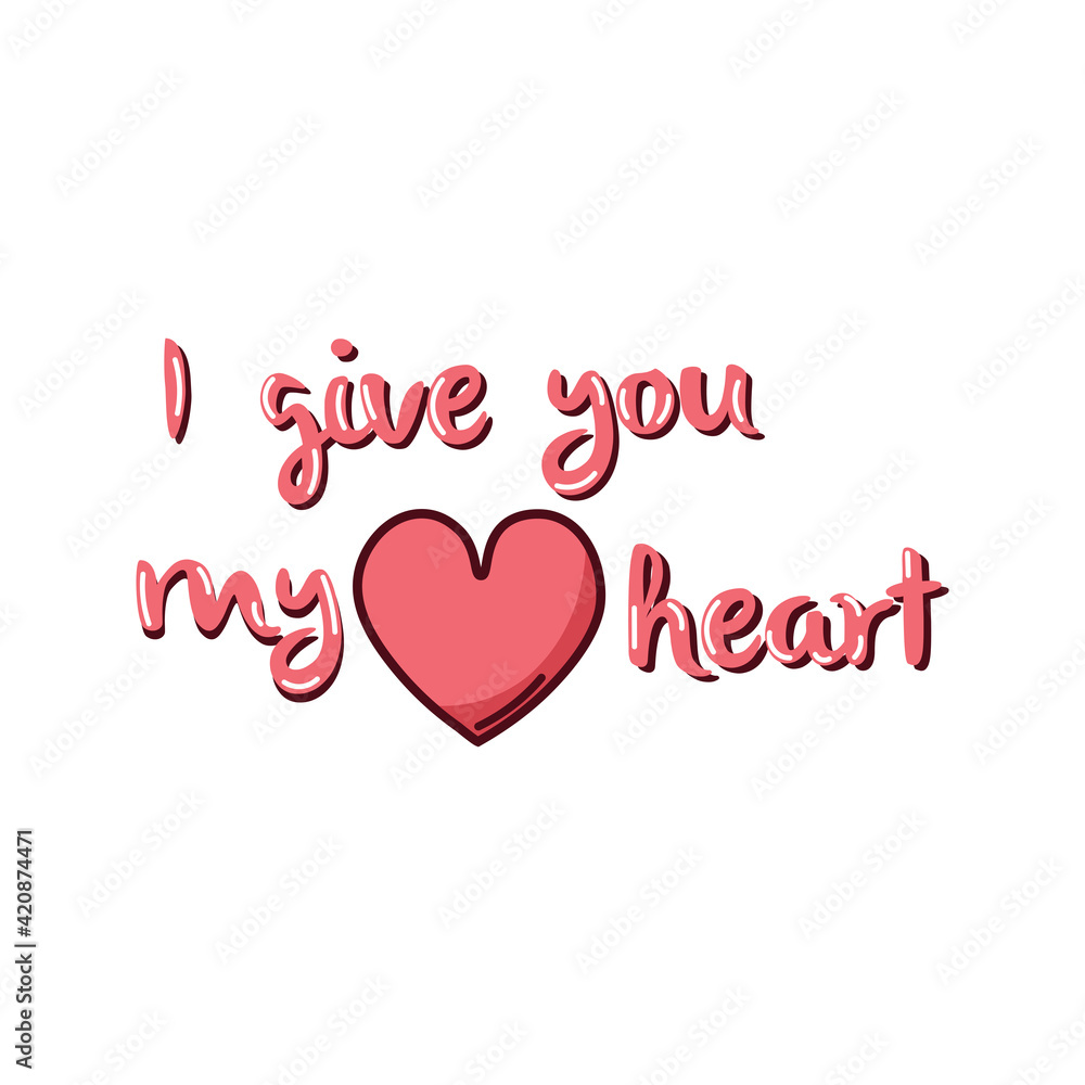Isolated I give you my heart icon- Vector