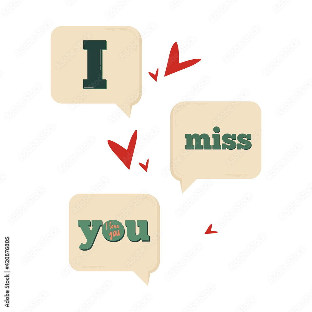 Isolated i miss you heart love romantic icon - Vector Isolated i miss you heart love romantic icon - Vector