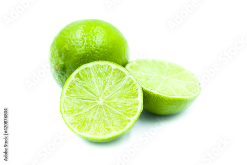 Limes isolated on the white background