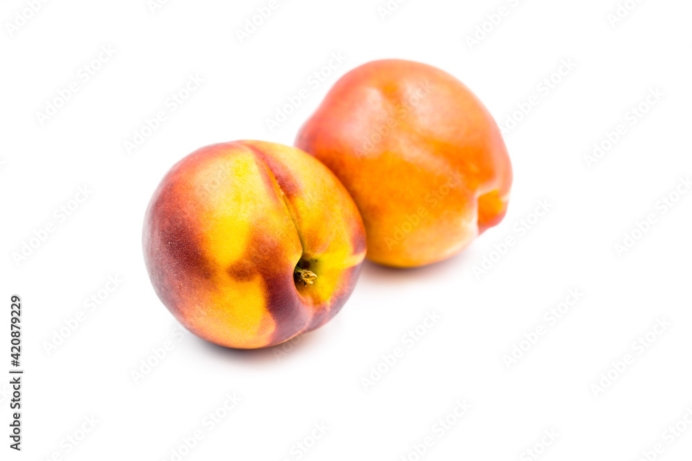 Nectarine isolated on white background - obrazy, fototapety, plakaty 