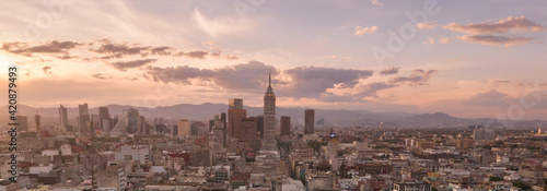 Mexico City, Mexico – January 11, 2020: Panoramic view of Mexico City.