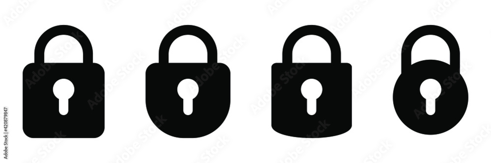 Lock vector icon, padlock icon, vector isolated symbol Lock vector icon, padlock icon, vector isolated symbol
