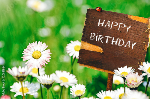 spring sign happy birthday