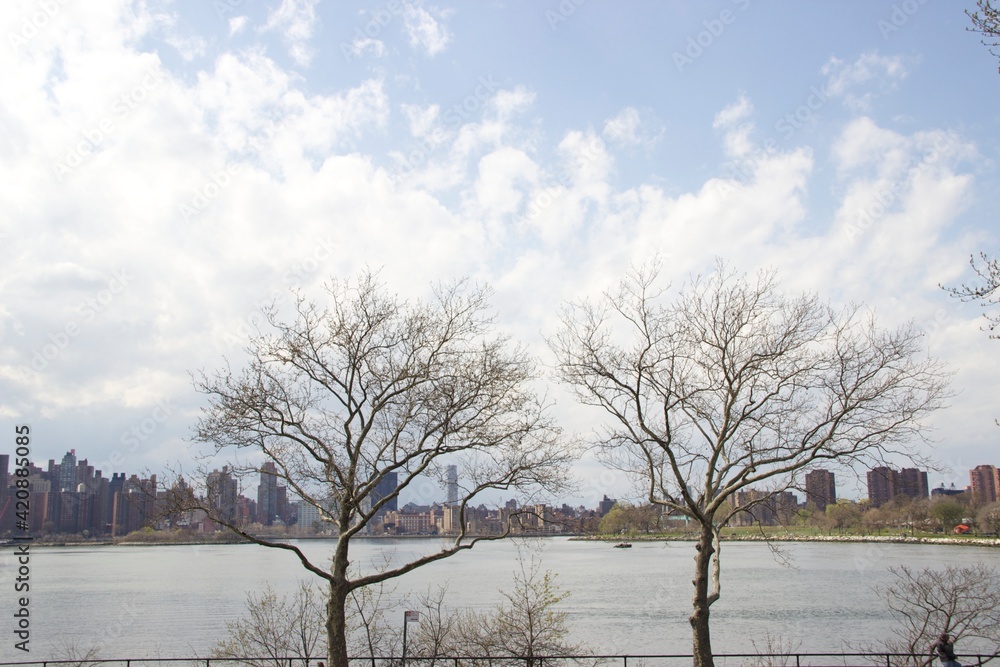 Roosevelt Island park view at the beginning of spring.
Roosevelt Island park view at the beginning of spring.