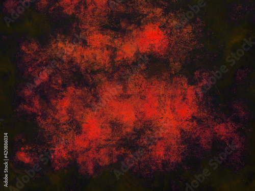 Halloween holiday creepy dark bloody red and black scratched wall, grunge goth horror concept