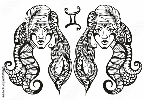 Zodiac symbol. Horoscope symbol. Gemini
