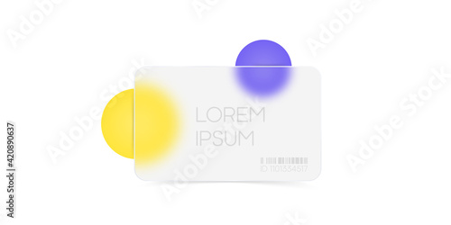 Minimal trendy vector banner. Magenta and yellow spheres. Glassmorphism style. 