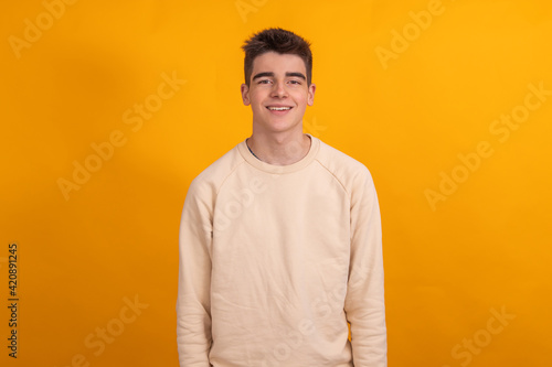 casual style teen boy isolated on background