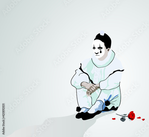 Pierrot palhaço triste sad clown solitário