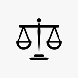 Justice scale icon. White background. Grading pictogram scale Vector illustration.