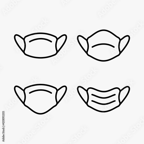 Set Mouth guard, Mask, Medicine Vector Icon Illustration