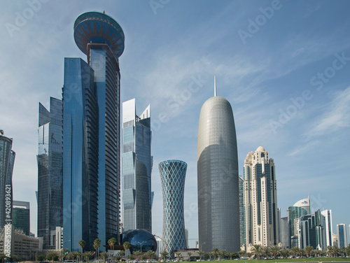 Skyscrapers of downtown Doha, Qatar