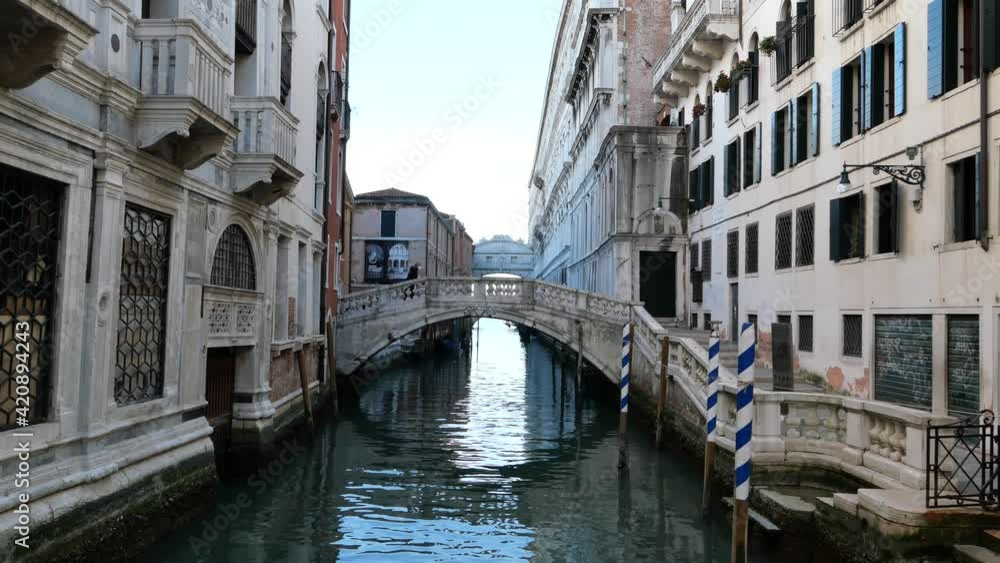 Venice, Italy - Historic buildings between the canals of the lagoon city Venice, Italy - Historic buildings between the canals of the lagoon city