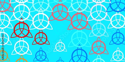 Light Blue, Red vector texture with religion symbols.