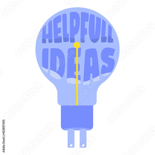 Plakat Helpfull idea lamp blue creativity thinking icon- Vector