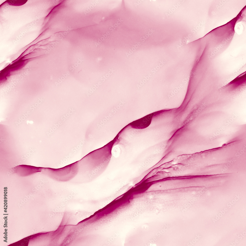 Alcohol ink pink seamless background. Creative