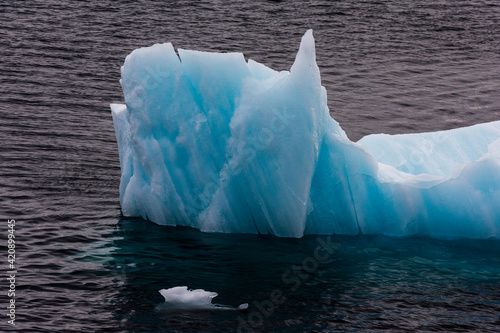 Ice floes, detail, Erik Eriksenstretet strait separating Kong Karls Land from Nordaustlandet, Svalbard Islands, Norway photo