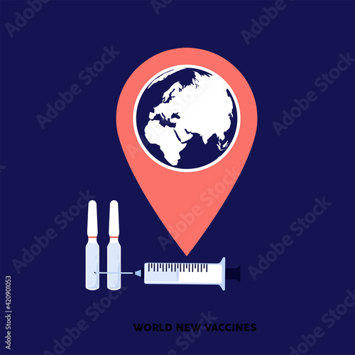 Isolated protection world vaccines virus blue logo icon - Vector