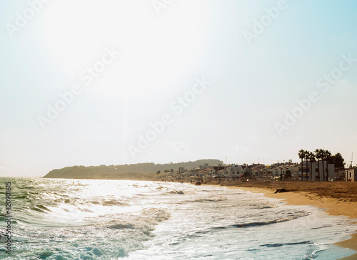 Beach on sunny day, Altafulla, Catalonia, Spain photo