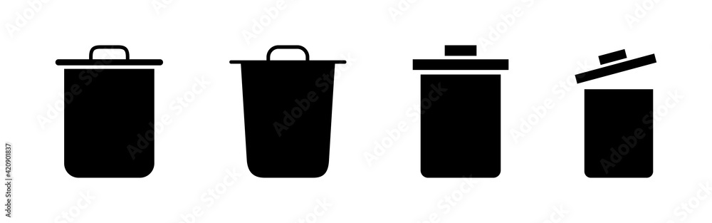 Trash icon set. trash can icon. delete icon vector. garbage Trash icon set. trash can icon. delete icon vector. garbage