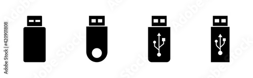 Usb icon set. Flash disk icon vector
