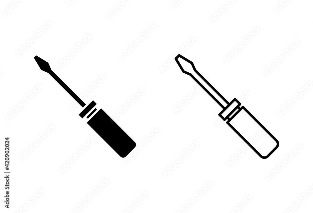 Screwdriver icon set.tools icon vector Screwdriver icon set.tools icon vector