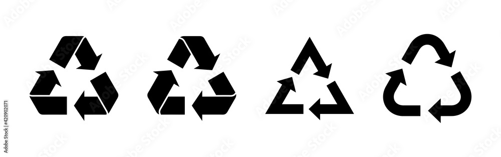 Recycle icon set. Recycling vector icon. Recycle icon set. Recycling vector icon.