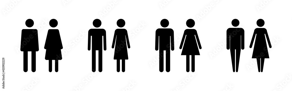 Man and woman icon set. male and female symbol