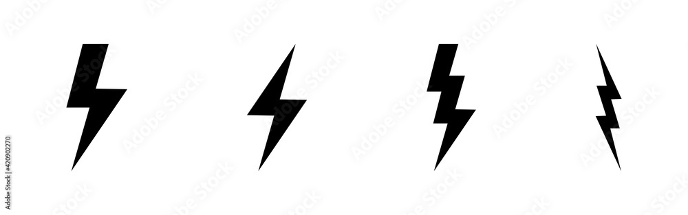 Lightning icon set. electric icon vector. power icon. energy sign Lightning icon set. electric icon vector. power icon. energy sign