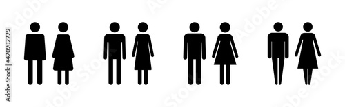 Man and woman icon set. male and female symbol