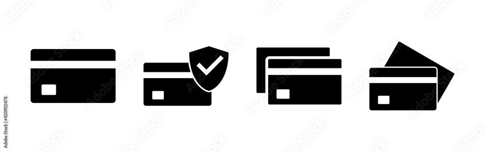 Credit card icon set. Credit card payment icon vector Credit card icon set. Credit card payment icon vector