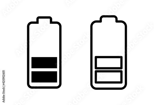 Battery icon set. battery charge level. battery Charging icon