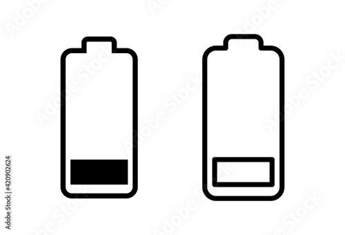 Battery icon set. battery charge level. battery Charging icon