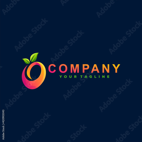 fruit logo gradient logo design