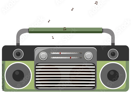 Front of classic radio isolated