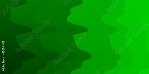 Light Green vector pattern with curved lines.