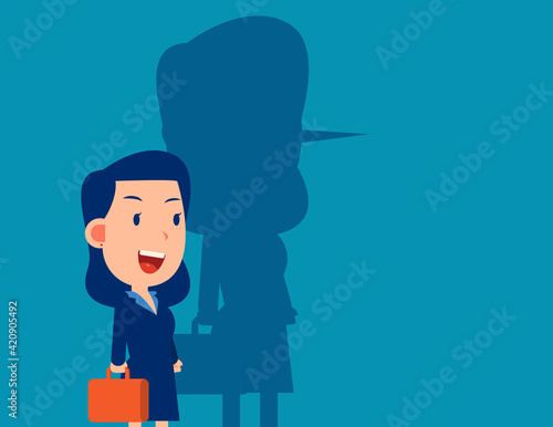 Long nose of business person. A person lying