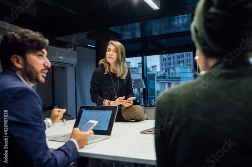 Business partners at brainstorming meeting in office