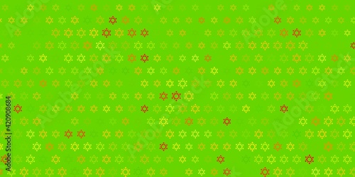 Dark green, yellow vector backdrop with virus symbols.