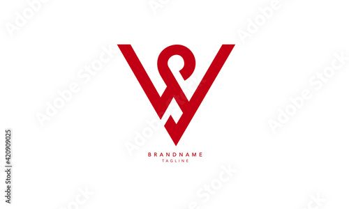 Alphabet letters Initials Monogram logo SW, WS, S and W