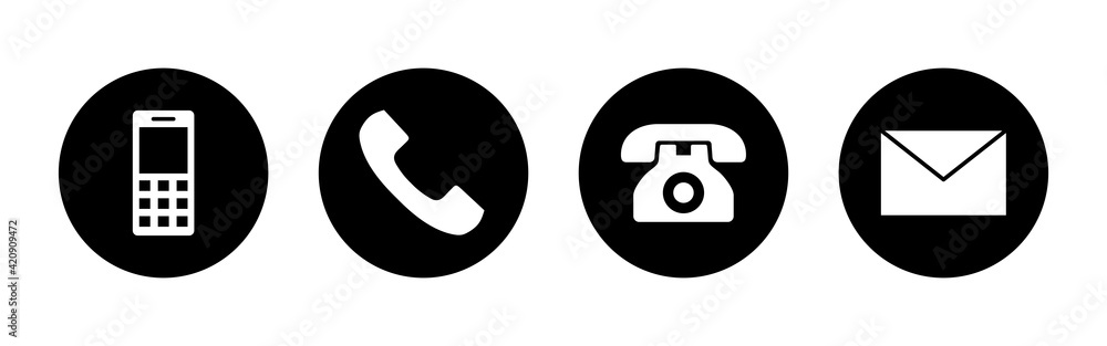 Contact us icon set. web icon set. business card contact information icon. phone icon set Contact us icon set. web icon set. business card contact information icon. phone icon set