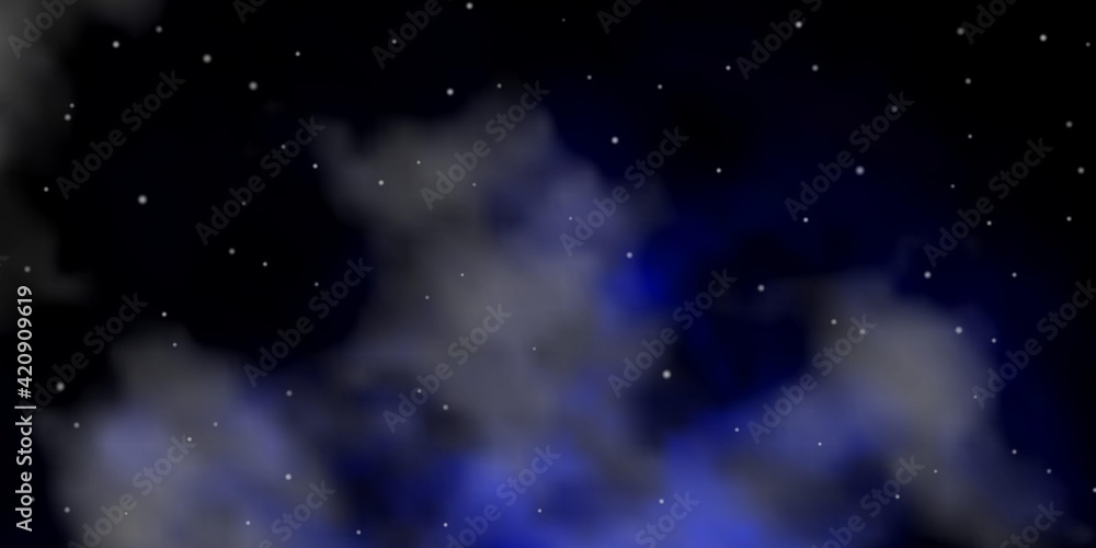 Obraz premium Dark BLUE vector texture with beautiful stars.