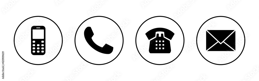 Contact us icon set. web icon set. business card contact information icon. phone icon set Contact us icon set. web icon set. business card contact information icon. phone icon set