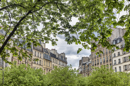 Scenic view of Place Dauphine, lle de la Cite, Paris, France photo