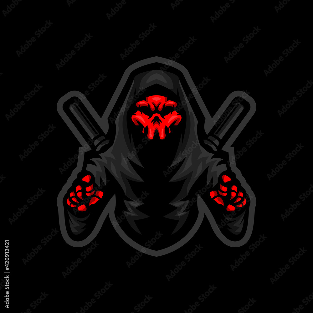 grim reaper with sword mascot e sports logo Stock Vector | Adobe Stock