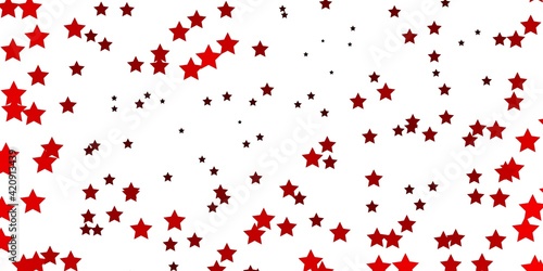 Dark Red vector template with neon stars.