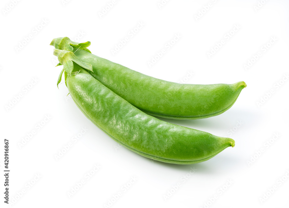 Snap peas on a white background Snap peas on a white background