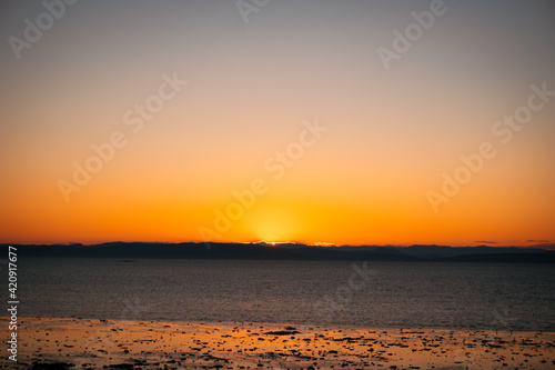 sunset over the sea